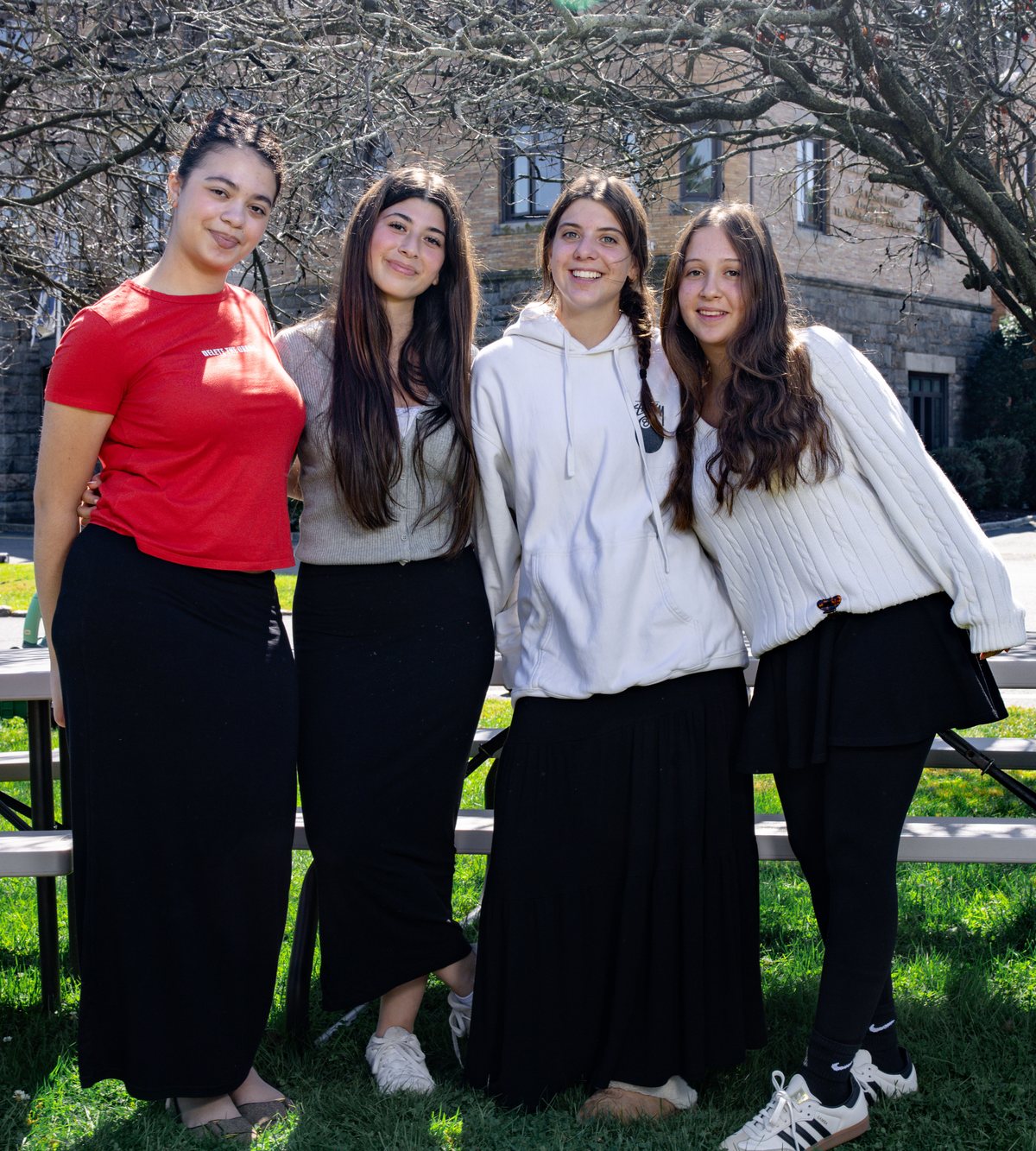 WHHS students together outside on campus