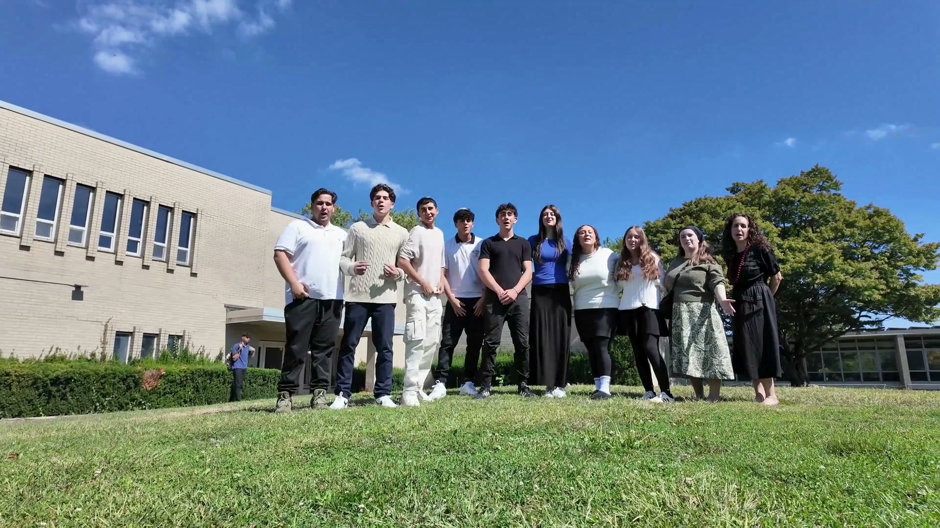 WHHS students on the campus grounds